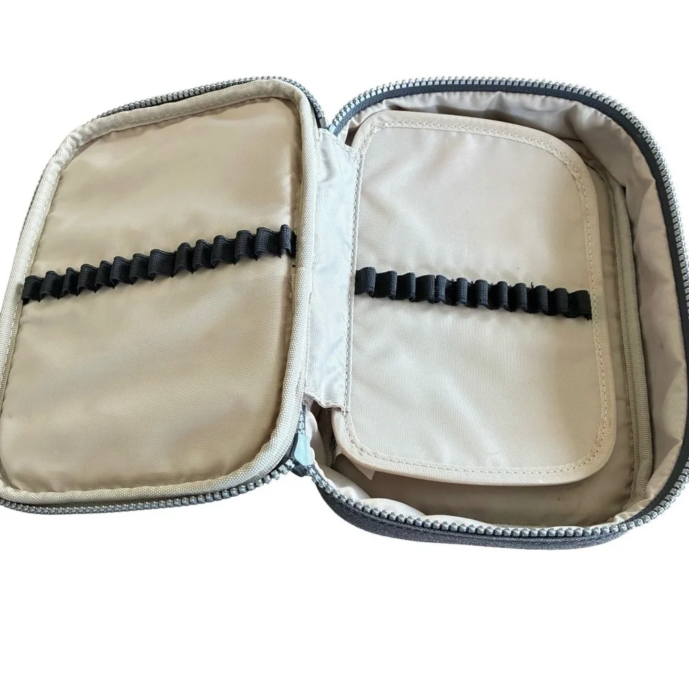Kipling 100 Pens Case Silver Large Pencil Case Organizer w Monkey